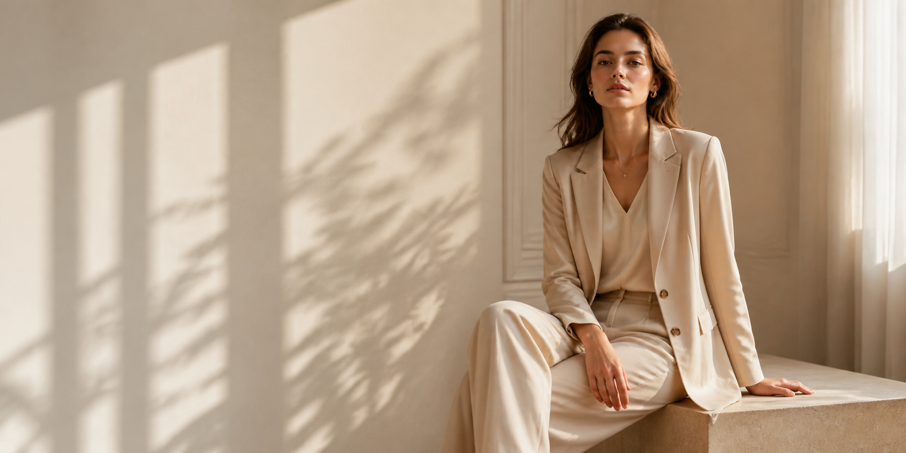 R·leezio tailored womenswear in warm natural light